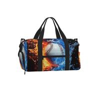 Mexpekil Borsone da palestra con scomparto per scarpe, impermeabile, grande borsa da viaggio per il fine settimana durante la notte, Baseball Volare, One Size, Classico