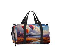 Mexpekil Borsone da palestra con scomparto per scarpe, impermeabile, grande borsa da viaggio per il fine settimana durante la notte, Paesaggio Natura Palloncino, One Size, Classico