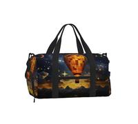 Mexpekil Borsone da palestra con scomparto per scarpe, impermeabile, grande borsa da viaggio per il fine settimana durante la notte, Mongolfiera cielo stellato, One Size, Classico