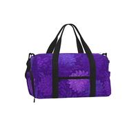 Mexpekil Borsone da palestra con scomparto per scarpe, impermeabile, grande borsa da viaggio per il fine settimana durante la notte, Viola Dalia Floreale, One Size, Classico