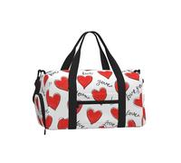 Mexpekil Borsone da palestra con scomparto per scarpe, impermeabile, grande borsa da viaggio per il fine settimana durante la notte, Parole Amore Cuore, One Size, Classico