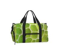 Mexpekil Borsone da palestra con scomparto per scarpe, impermeabile, grande borsa da viaggio per il fine settimana durante la notte, Cellula foglia verde, One Size, Classico