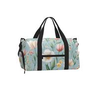 Mexpekil Borsone da palestra con scomparto per scarpe, impermeabile, grande borsa da viaggio per il fine settimana durante la notte, Ramo dei fiori di primavera, One Size, Classico