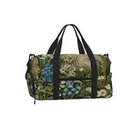 Mexpekil Borsone da palestra con scomparto per scarpe, impermeabile, grande borsa da viaggio per il fine settimana durante la notte, Vintage Boho Fiori e Piante, One Size, Classico