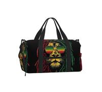 Mexpekil Borsone da palestra con scomparto per scarpe, impermeabile, grande borsa da viaggio per il fine settimana durante la notte, Cool Lion Africa, One Size, Classico