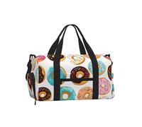 Mexpekil Borsone da palestra con scomparto per scarpe, impermeabile, grande borsa da viaggio per il fine settimana durante la notte, Dolce Donuts Colorato, One Size, Classico