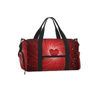 Mexpekil Borsone da palestra con scomparto per scarpe, impermeabile, grande borsa da viaggio per il fine settimana durante la notte, Turbinio Cuore Rosso, One Size, Classico