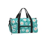 Mexpekil Borsone da palestra con scomparto per scarpe, impermeabile, grande borsa da viaggio per il fine settimana durante la notte, Fiori verde acqua, One Size, Classico