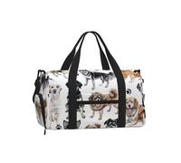 Mexpekil Borsone da palestra con scomparto per scarpe, impermeabile, grande borsa da viaggio per il fine settimana durante la notte, Cane Razza Carino, One Size, Classico