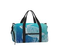 Mexpekil Borsone da palestra con scomparto per scarpe, impermeabile, grande borsa da viaggio per il fine settimana durante la notte, Tartaruga Oceano Nuoto, One Size, Classico
