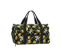 Mexpekil Borsone da palestra con scomparto per scarpe, impermeabile, grande borsa da viaggio per il fine settimana durante la notte, Pianta di limone nero, One Size, Classico