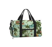 Mexpekil Borsone da palestra con scomparto per scarpe, impermeabile, grande borsa da viaggio per il fine settimana durante la notte, Tartarughe Albero Isola, One Size, Classico
