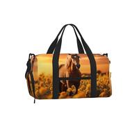 Mexpekil Borsone da palestra con scomparto per scarpe, impermeabile, grande borsa da viaggio per il fine settimana durante la notte, Fiori di cavallo, One Size, Classico