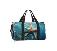 Mexpekil Borsone da palestra con scomparto per scarpe, impermeabile, grande borsa da viaggio per il fine settimana durante la notte, Oceano Stella Mar, One Size, Classico