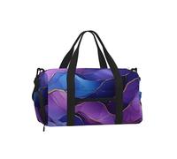 Mexpekil Borsone da palestra con scomparto per scarpe, impermeabile, grande borsa da viaggio per il fine settimana durante la notte, Puprle Ink Marble, One Size, Classico