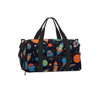 Mexpekil Borsone da palestra con scomparto per scarpe, impermeabile, grande borsa da viaggio per il fine settimana durante la notte, Universo Planet Rocket, One Size, Classico