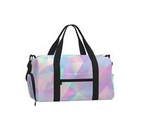 Mexpekil Borsone da palestra con scomparto per scarpe, impermeabile, grande borsa da viaggio per il fine settimana durante la notte, Triangolo Rosa Neon, One Size, Classico