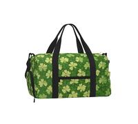 Mexpekil Borsone da palestra con scomparto per scarpe, impermeabile, grande borsa da viaggio per il fine settimana durante la notte, Foglie di trifoglio verde, One Size, Classico