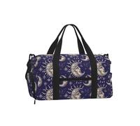 Mexpekil Borsone da palestra con scomparto per scarpe, impermeabile, grande borsa da viaggio per il fine settimana durante la notte, Luna Sole Stelle, One Size, Classico