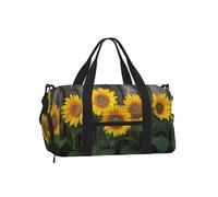 Mexpekil Borsone da palestra con scomparto per scarpe, impermeabile, grande borsa da viaggio per il fine settimana durante la notte, Girasoli Vecchio Legno, One Size, Classico