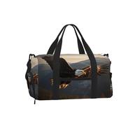 Mexpekil Borsone da palestra con scomparto per scarpe, impermeabile, grande borsa da viaggio per il fine settimana durante la notte, Aquila di montagna, One Size, Classico