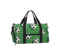 Mexpekil Borsone da palestra con scomparto per scarpe, impermeabile, grande borsa da viaggio per il fine settimana durante la notte, Palloni da calcio verde, One Size, Classico