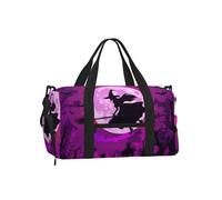 Mexpekil Borsone da palestra con scomparto per scarpe, impermeabile, grande borsa da viaggio per il fine settimana durante la notte, Pipistrello Strega Volante, One Size, Classico