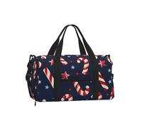 Mexpekil Borsone da palestra con scomparto per scarpe, impermeabile, grande borsa da viaggio per il fine settimana durante la notte, Stella di Natale Candy, One Size, Classico