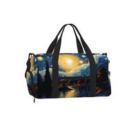 Mexpekil Borsone da palestra con scomparto per scarpe, impermeabile, grande borsa da viaggio per il fine settimana durante la notte, Dipingere Cielo Stellato, One Size, Classico