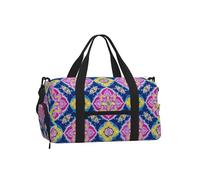 Mexpekil Borsone da palestra con scomparto per scarpe, impermeabile, grande borsa da viaggio per il fine settimana durante la notte, Mandala tribale a scacchi, One Size, Classico