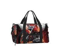 Mexpekil Borsone da palestra con scomparto per scarpe, impermeabile, grande borsa da viaggio per il fine settimana durante la notte, Moto Con Fiamme, One Size, Classico