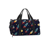 Mexpekil Borsone da palestra con scomparto per scarpe, impermeabile, grande borsa da viaggio per il fine settimana durante la notte, Astronavi Stelle, One Size, Classico