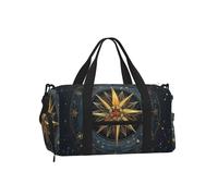 Mexpekil Borsone da palestra con scomparto per scarpe, impermeabile, grande borsa da viaggio per il fine settimana durante la notte, Costellazioni incandescenti della bussola, One Size, Classico