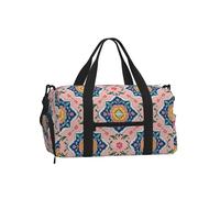 Mexpekil Borsone da palestra con scomparto per scarpe, impermeabile, grande borsa da viaggio per il fine settimana durante la notte, Mandala Bloom Floreale, One Size, Classico