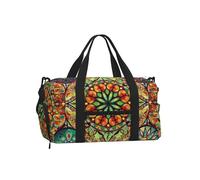 Mexpekil Borsone da palestra con scomparto per scarpe, impermeabile, grande borsa da viaggio per il fine settimana durante la notte, Mandala colorato etnico indiano, One Size, Classico