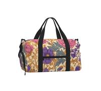 Mexpekil Borsone da palestra con scomparto per scarpe, impermeabile, grande borsa da viaggio per il fine settimana durante la notte, Viola Peonia Vintage, One Size, Classico