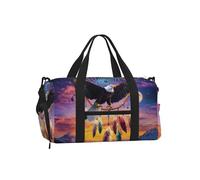 Mexpekil Borsone da palestra con scomparto per scarpe, impermeabile, grande borsa da viaggio per il fine settimana durante la notte, Aquila Flying Deamcatcher Montagne, One Size, Classico