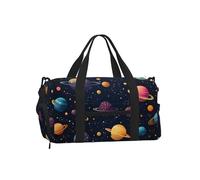 Mexpekil Borsone da palestra con scomparto per scarpe, impermeabile, grande borsa da viaggio per il fine settimana durante la notte, Spazio Pianeta Carino, One Size, Classico