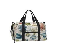 Mexpekil Borsone da palestra con scomparto per scarpe, impermeabile, grande borsa da viaggio per il fine settimana durante la notte, Pesce Coral Sea Life, One Size, Classico