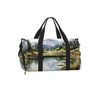 Mexpekil Borsone da palestra con scomparto per scarpe, impermeabile, grande borsa da viaggio per il fine settimana durante la notte, Paesaggio N, One Size, Classico