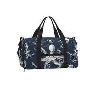 Mexpekil Borsone da palestra con scomparto per scarpe, impermeabile, grande borsa da viaggio per il fine settimana durante la notte, Polpo della nave oceanica, One Size, Classico