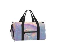 Mexpekil Borsone da palestra con scomparto per scarpe, impermeabile, grande borsa da viaggio per il fine settimana durante la notte, Cartoon Elephant Ombrello Glitter, One Size, Classico