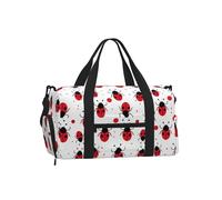 Mexpekil Borsone da palestra con scomparto per scarpe, impermeabile, grande borsa da viaggio per il fine settimana durante la notte, Motivo coccinella rossa, One Size, Classico