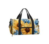 Mexpekil Borsone da palestra con scomparto per scarpe, impermeabile, grande borsa da viaggio per il fine settimana durante la notte, Girasoli Farf, One Size, Classico