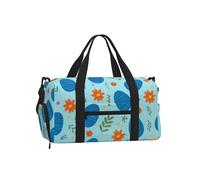 Mexpekil Borsone da palestra con scomparto per scarpe, impermeabile, grande borsa da viaggio per il fine settimana durante la notte, Uova di Pasqua Blu Floreale, One Size, Classico