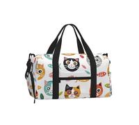 Mexpekil Borsone da palestra con scomparto per scarpe, impermeabile, grande borsa da viaggio per il fine settimana durante la notte, Pesce faccia gatto, One Size, Classico