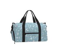 Mexpekil Borsone da palestra con scomparto per scarpe, impermeabile, grande borsa da viaggio per il fine settimana durante la notte, Ramo Foglie Blu, One Size, Classico