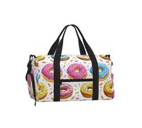 Mexpekil Borsone da palestra con scomparto per scarpe, impermeabile, grande borsa da viaggio per il fine settimana durante la notte, Dolce Donut Colorato, One Size, Classico