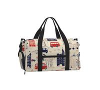 Mexpekil Borsone da palestra con scomparto per scarpe, impermeabile, grande borsa da viaggio per il fine settimana durante la notte, Carino Cars Edifici, One Size, Classico
