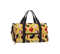 Mexpekil Borsone da palestra con scomparto per scarpe, impermeabile, grande borsa da viaggio per il fine settimana durante la notte, Melanzane Pomodori Cipolle, One Size, Classico